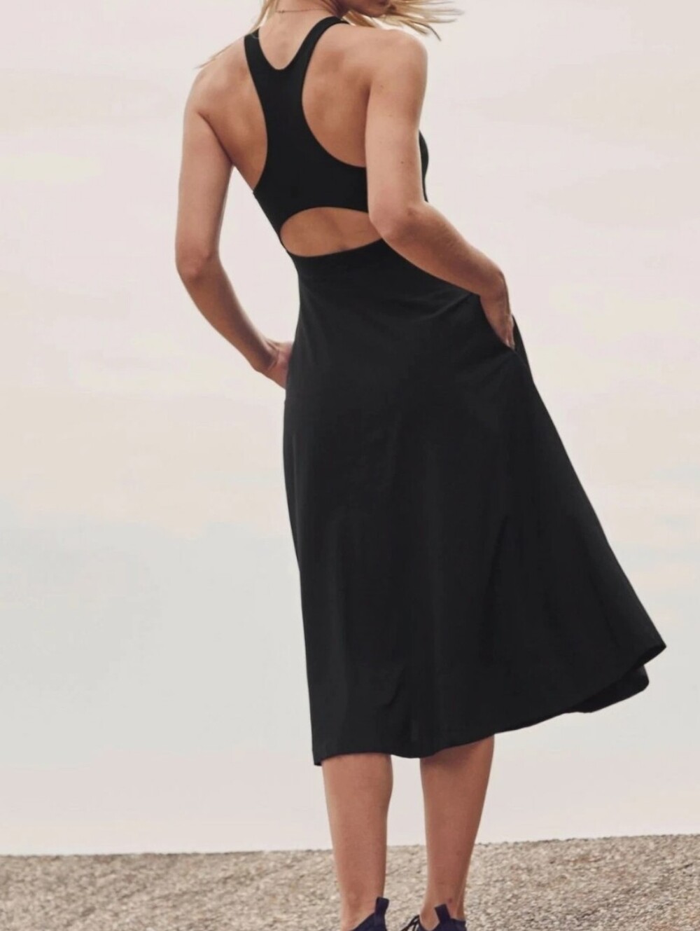 Athleta Winona Hybrid Support Midi Dress In Black Size XXS - Picture 2 of 9